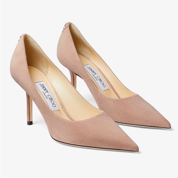 Jimmy Choo Ballet Blush Pink Suede Pointy Toe Pumps Size 8.5. BRAND NEW WITH BOX - Picture 1 of 6